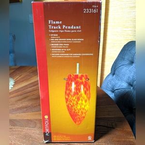 NIB Flame Glass Pendant Light